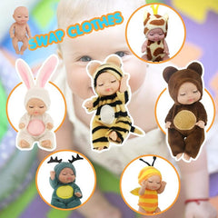 Mini Reborn Baby Doll Washable PVC Material Realistic Baby Doll