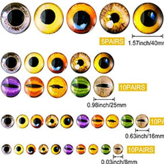 70pcs Doll Glass Eye Beads Set 8mm 12mm 16mm 25mm