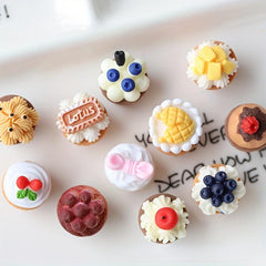 11pcs Mixed Resin Dollhouse Kitchen Accessories Create Your Own 3D Cake Decor