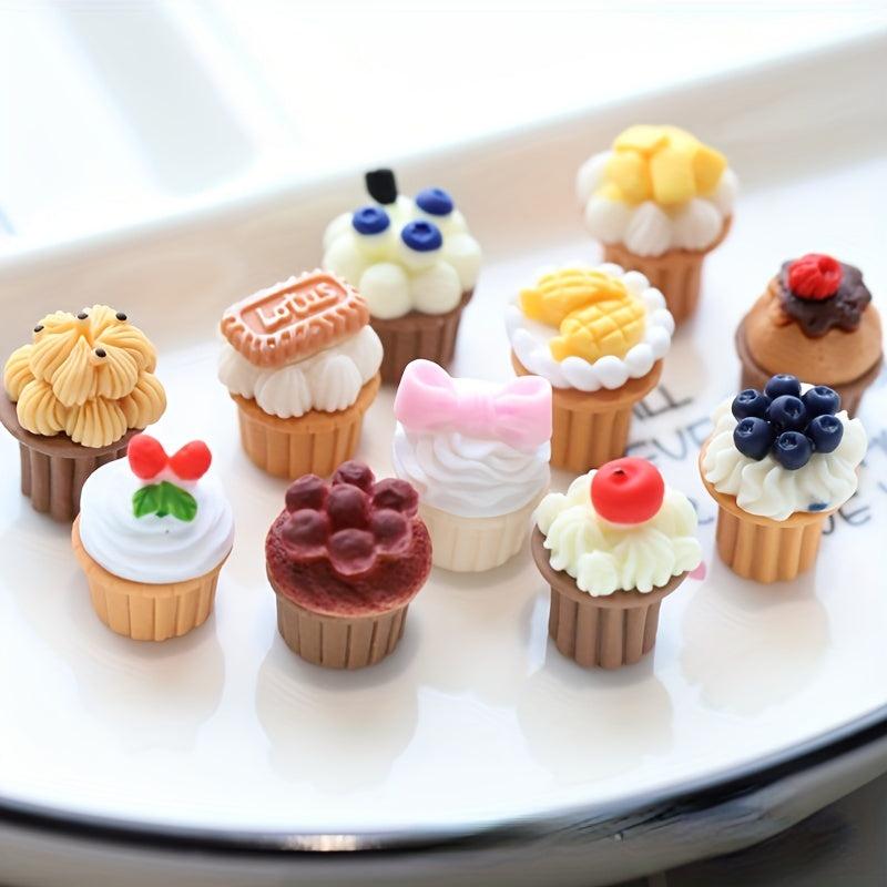 11pcs Mixed Resin Dollhouse Kitchen Accessories Create Your Own 3D Cake Decor
