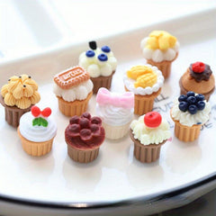 11pcs Mixed Resin Dollhouse Kitchen Accessories Create Your Own 3D Cake Decor