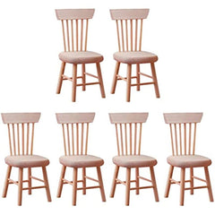 2pcs 1:12 Scale Wooden Dollhouse Chairs for Dollhouse & Garden Photography