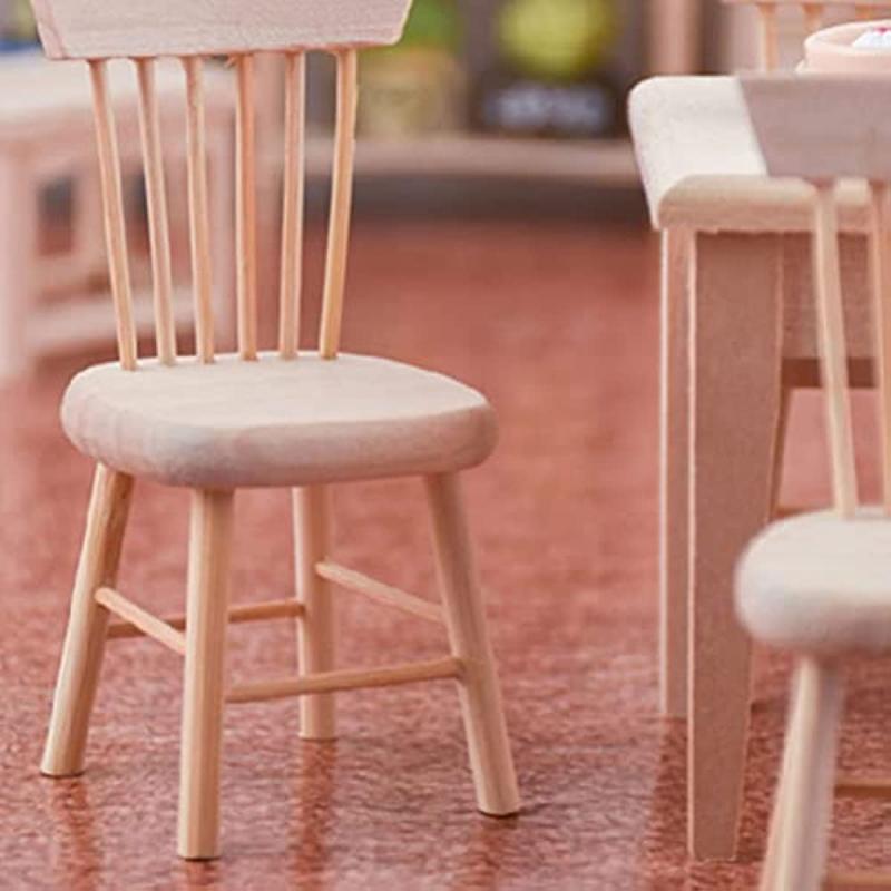 2pcs 1:12 Scale Wooden Dollhouse Chairs for Dollhouse & Garden Photography