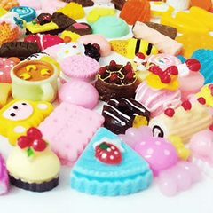 45pcs Dollhouse Food & Drinks Bottles for Pretend Play Kitchen Grocery