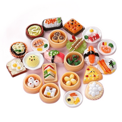 45pcs Dollhouse Food & Drinks Bottles for Pretend Play Kitchen Grocery