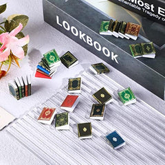 24pcs Mini Books Doll House Decoration Accessory Set 1:12 Scale Various Models