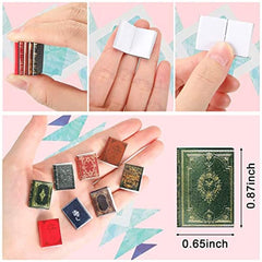 24pcs Mini Books Doll House Decoration Accessory Set 1:12 Scale Various Models