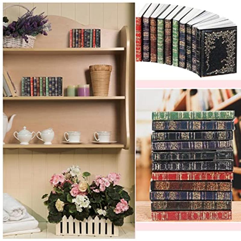24pcs Mini Books Doll House Decoration Accessory Set 1:12 Scale Various Models