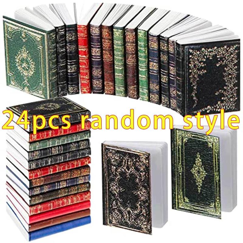 24pcs Mini Books Doll House Decoration Accessory Set 1:12 Scale Various Models