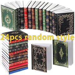 24pcs Mini Books Doll House Decoration Accessory Set 1:12 Scale Various Models