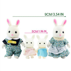 1:12 Mini Forest Family Rabbit Dollhouse Furniture