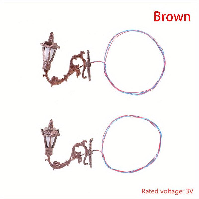 1:12 Scale Flower Wall Lamp Model for Dollhouse Decor with LED Light