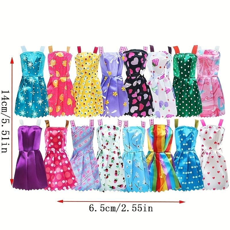 26pcs Mixed Style Mini Skirts, Necklace, Shoes Doll Accessories Set