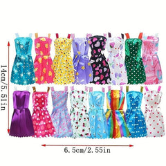 26pcs Mixed Style Mini Skirts, Necklace, Shoes Doll Accessories Set