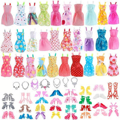 26pcs Mixed Style Mini Skirts, Necklace, Shoes Doll Accessories Set