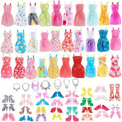 26pcs Mixed Style Mini Skirts, Necklace, Shoes Doll Accessories Set