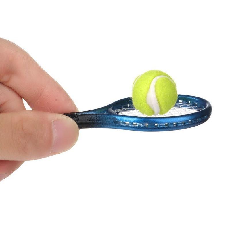 Doll Tennis Racket Racquet Ball Bag Photo Props DIY Dollhouse Accessories
