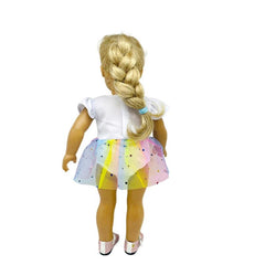 Unicorn Pattern Rainbow Sequin Yarn Dress Doll Clothes Accessories