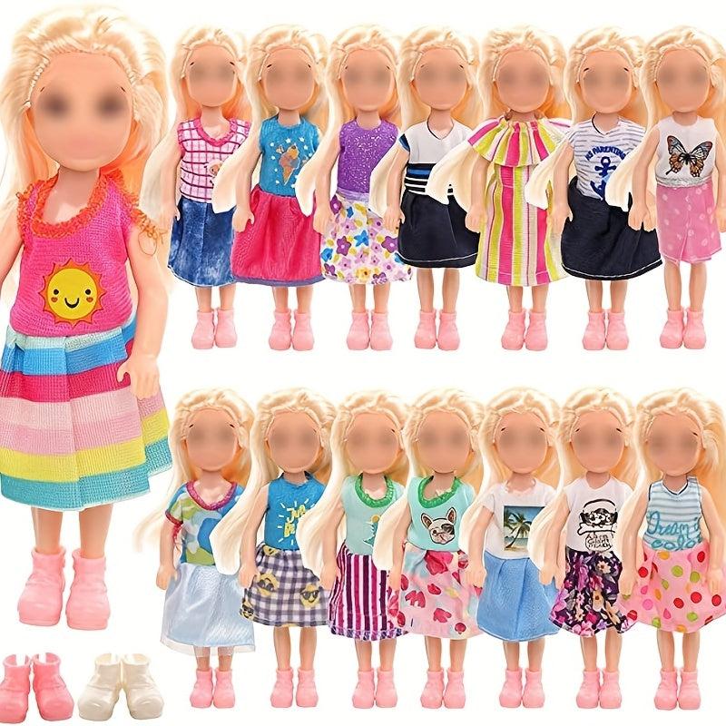 20pcs 15-24cm Chelsea Girl Doll Clothes Set - Colorful Dresses & Accessories