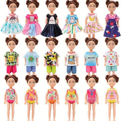 20pcs 15-24cm Chelsea Girl Doll Clothes Set - Colorful Dresses & Accessories