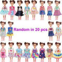 20pcs 15-24cm Chelsea Girl Doll Clothes Set - Colorful Dresses & Accessories