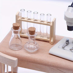 Mini Glass Test Tube Measuring Cup Set - Dollhouse Decoration