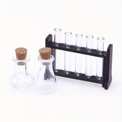 Mini Glass Test Tube Measuring Cup Set - Dollhouse Decoration