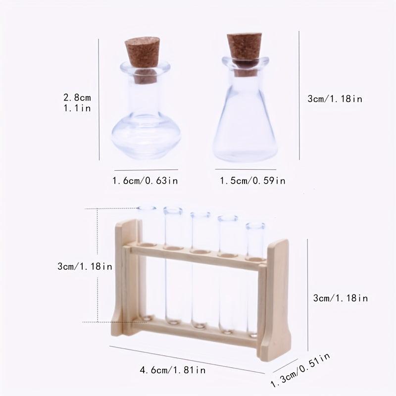 Mini Glass Test Tube Measuring Cup Set - Dollhouse Decoration
