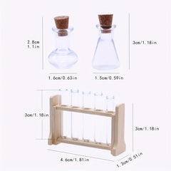 Mini Glass Test Tube Measuring Cup Set - Dollhouse Decoration