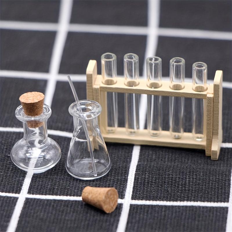 Mini Glass Test Tube Measuring Cup Set - Dollhouse Decoration