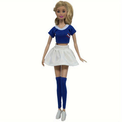 3pcs Doll Clothes Football Jersey Top Pants Socks Skirt For 29 21 Cm Doll