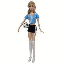 3pcs Doll Clothes Football Jersey Top Pants Socks Skirt For 29 21 Cm Doll
