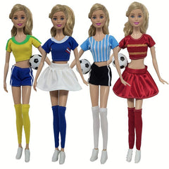 3pcs Doll Clothes Football Jersey Top Pants Socks Skirt For 29 21 Cm Doll