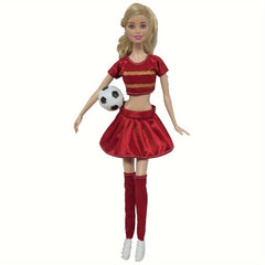 3pcs Doll Clothes Football Jersey Top Pants Socks Skirt For 29 21 Cm Doll