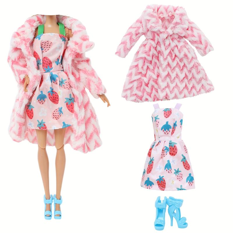 Winter Doll Clothes Set: Coat, Skirt, Shoes