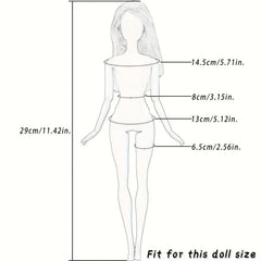 Winter Doll Clothes Set: Coat, Skirt, Shoes