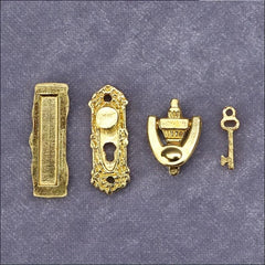 4Pcs 1:12 Metal Furniture Door Lock Dollhouse Mini Hardware Decor