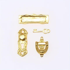 4Pcs 1:12 Metal Furniture Door Lock Dollhouse Mini Hardware Decor