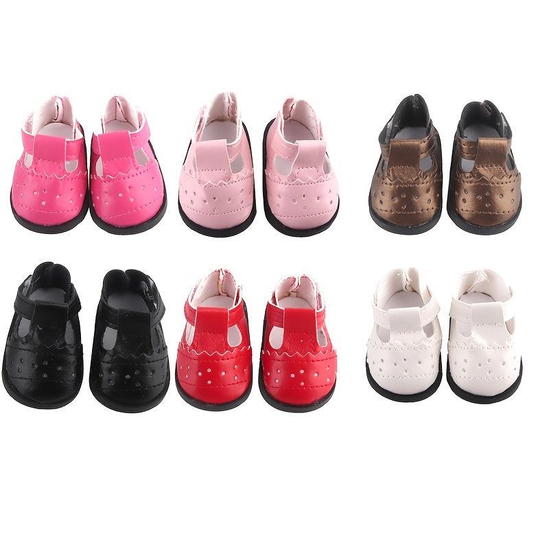 1 Pair 18 inch Doll Buckle Leather Doll Shoes Doll Accessories For Children Kids
