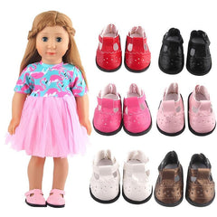 1 Pair 18 inch Doll Buckle Leather Doll Shoes Doll Accessories For Children Kids
