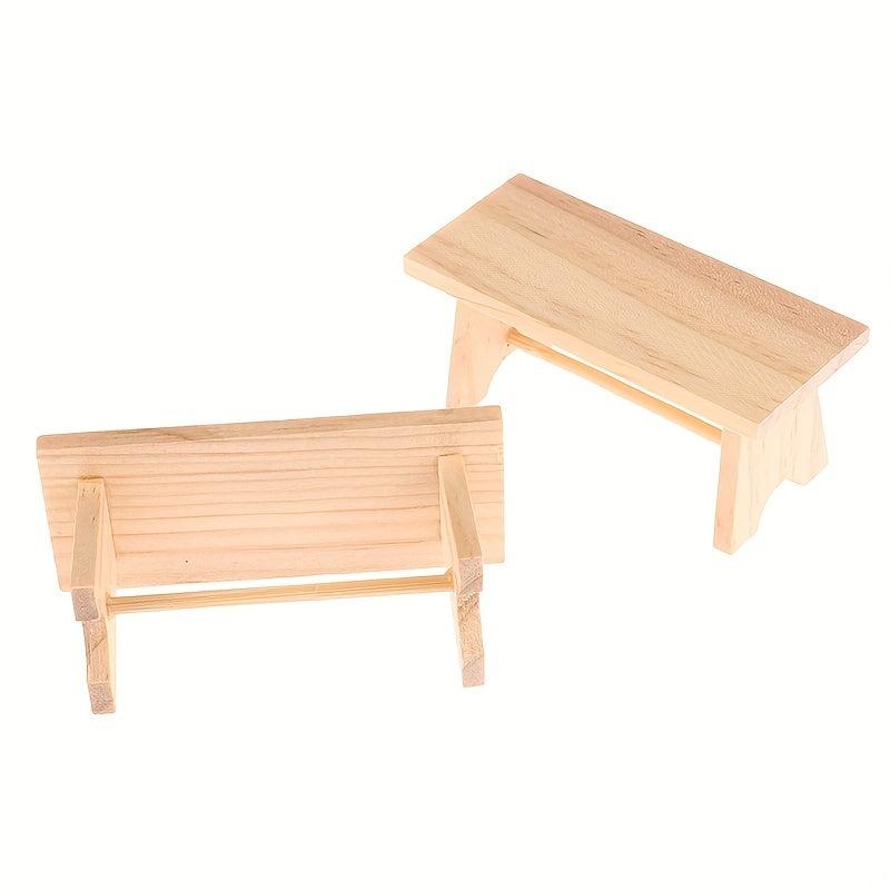 Mini Wooden Coffee Tea Table for Dollhouse