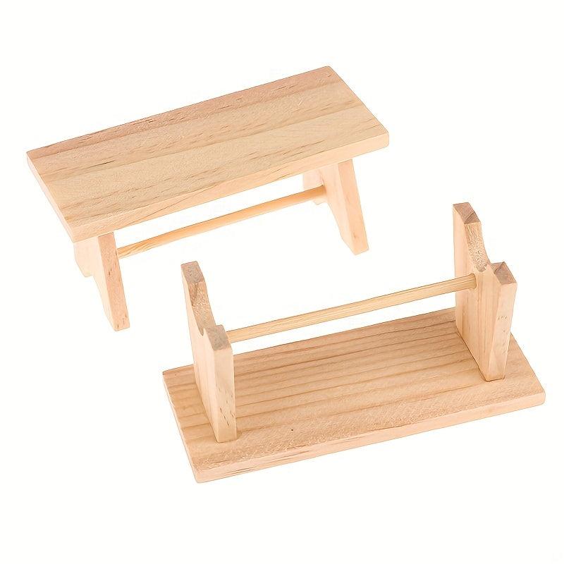 Mini Wooden Coffee Tea Table for Dollhouse