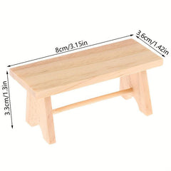 Mini Wooden Coffee Tea Table for Dollhouse