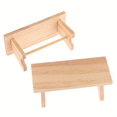Mini Wooden Coffee Tea Table for Dollhouse