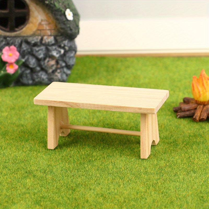 Mini Wooden Coffee Tea Table for Dollhouse