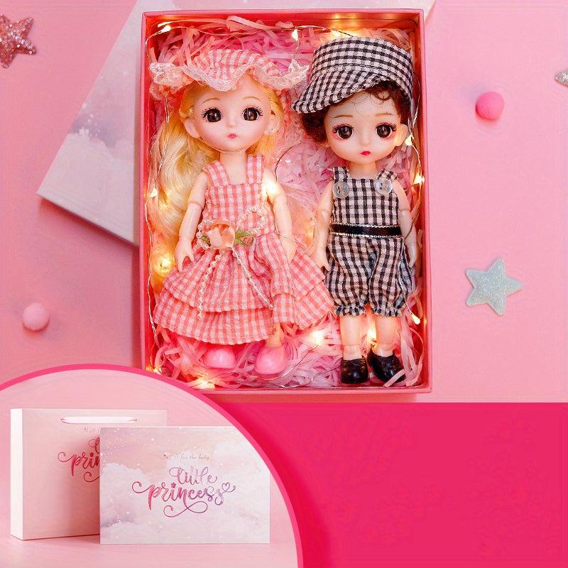 15-24 Cm Doll Girl Set with 2 Mini Dolls, Outfits, Shoes - 12 Styles