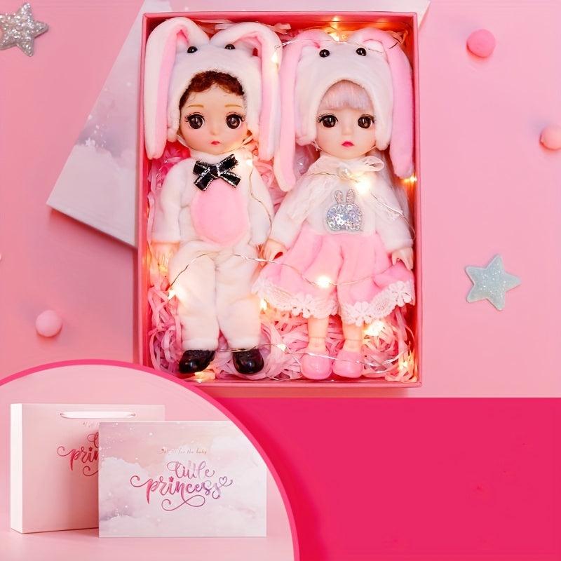 15-24 Cm Doll Girl Set with 2 Mini Dolls, Outfits, Shoes - 12 Styles
