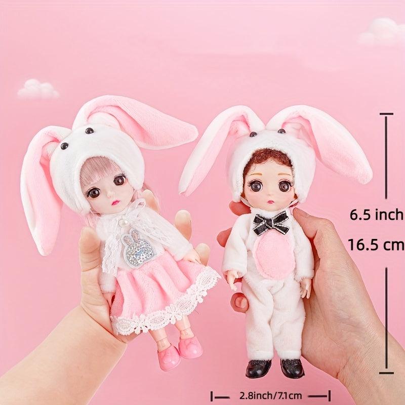 15-24 Cm Doll Girl Set with 2 Mini Dolls, Outfits, Shoes - 12 Styles