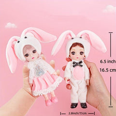 15-24 Cm Doll Girl Set with 2 Mini Dolls, Outfits, Shoes - 12 Styles