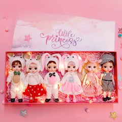 15-24 Cm Doll Girl Set with 2 Mini Dolls, Outfits, Shoes - 12 Styles